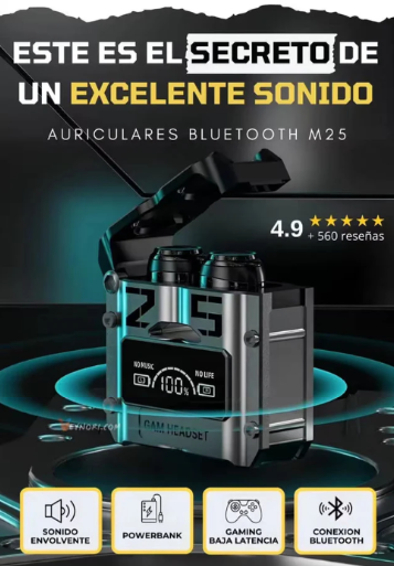 Auriculares Bluetooth M25 – Sonido sin límites, libertad total